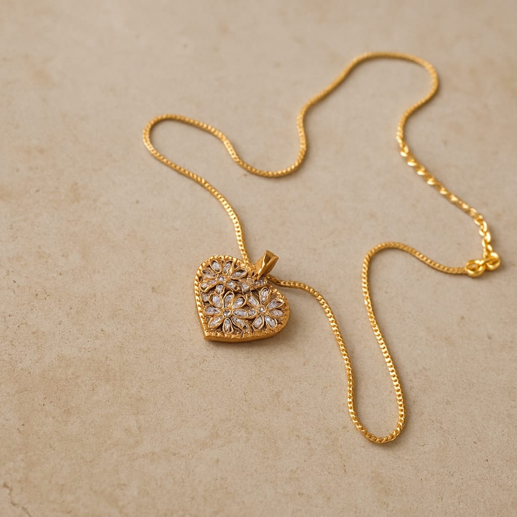 Elegant Gold-Plated Heart Pendant Necklace