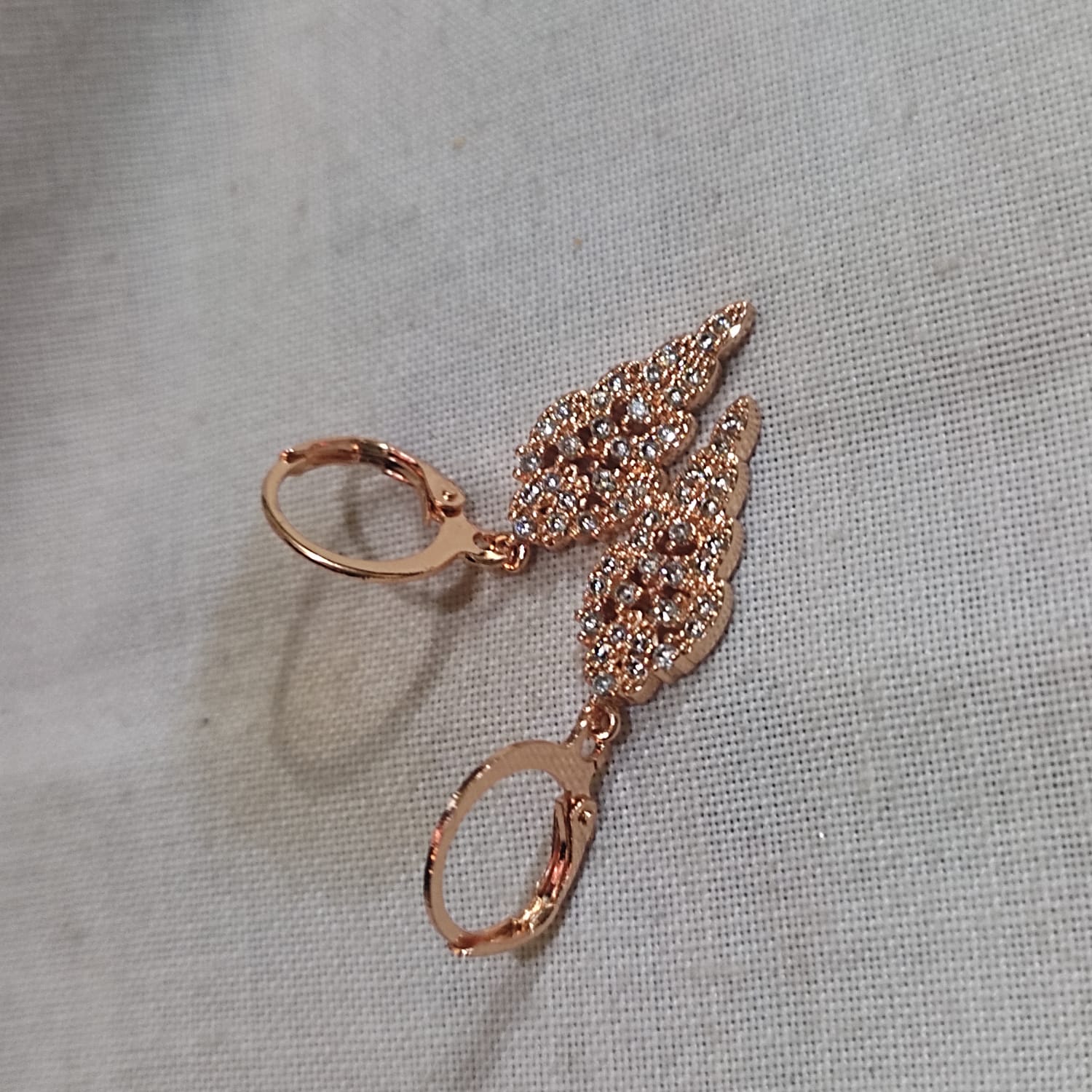 Rose Gold-Plated Drop Earrings with Cluster CZ Detailing