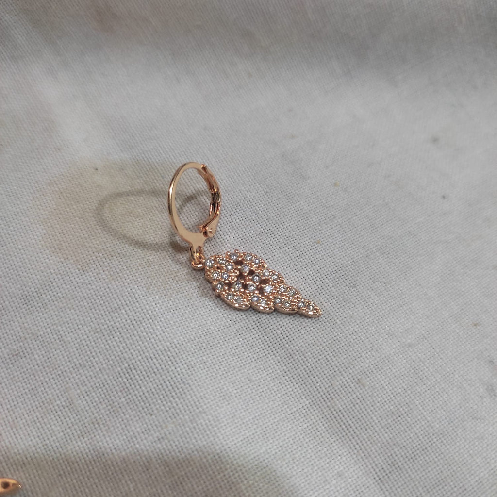 Rose Gold-Plated Drop Earrings with Cluster CZ Detailing