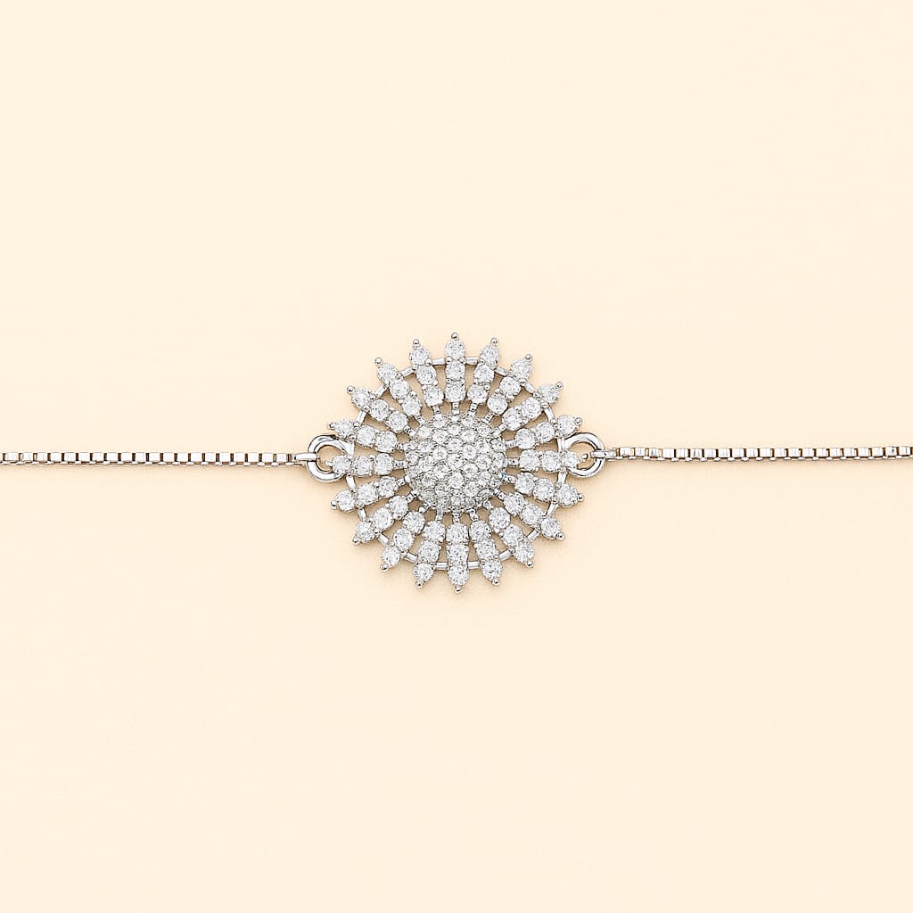 adjustable Elegant Sunburst Stone-Studded Bracelets