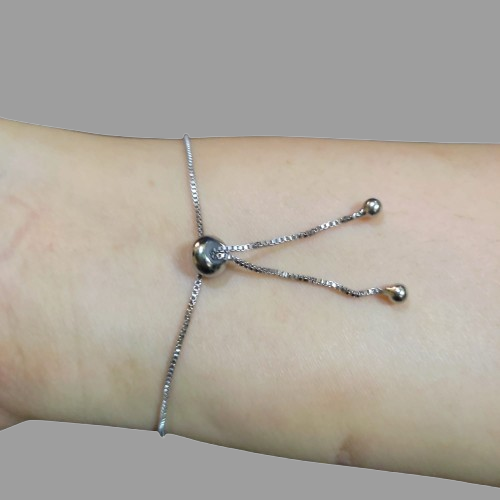 Elegant Pink & Silver Adjustable Bracelet with Crystal Accents