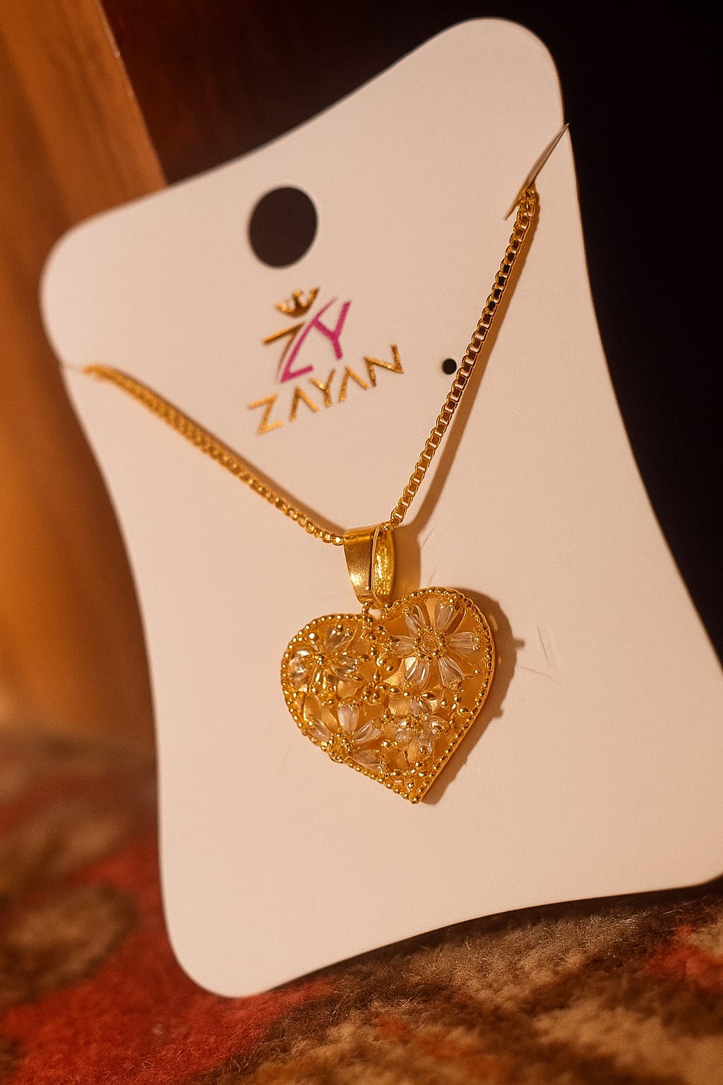 Elegant Gold-Plated Heart Pendant Necklace