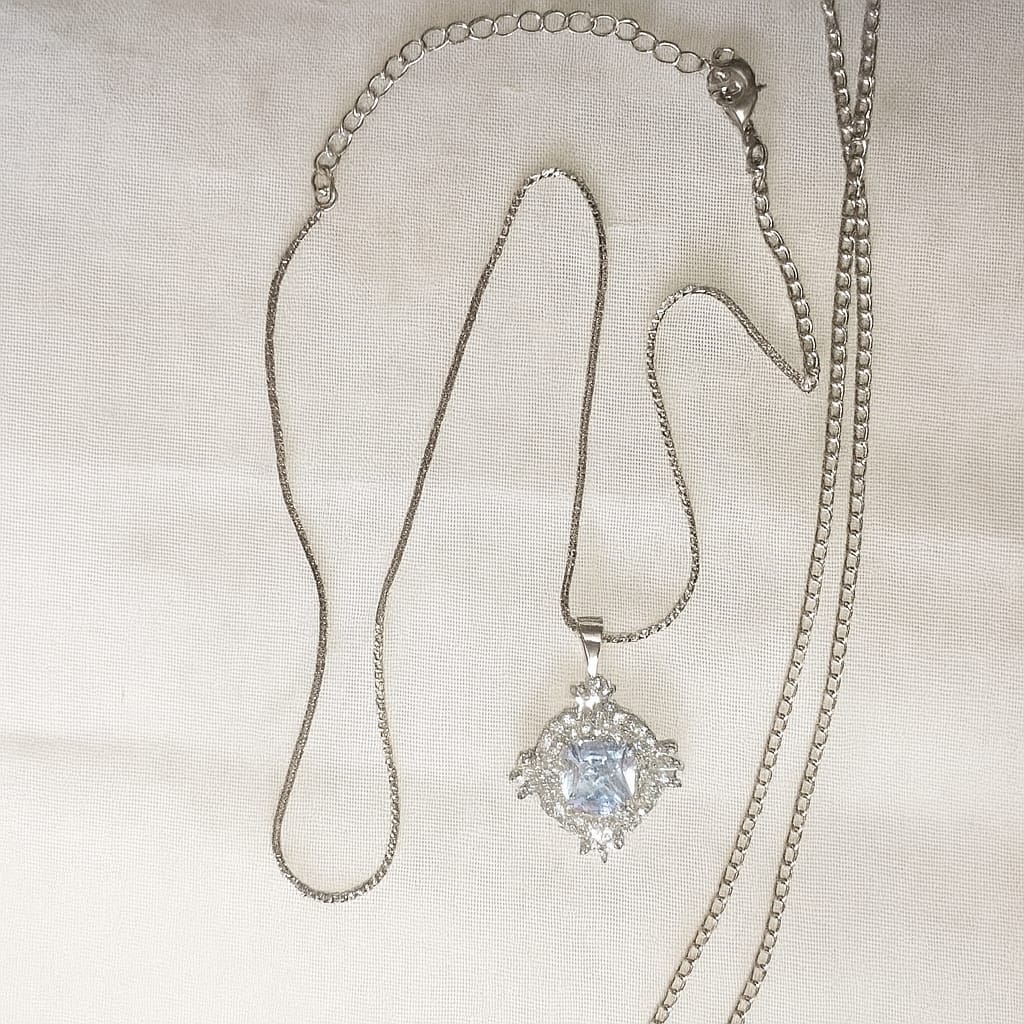 Elegant Crystal Pendant Necklaces Royal Blue & Lavender Shine