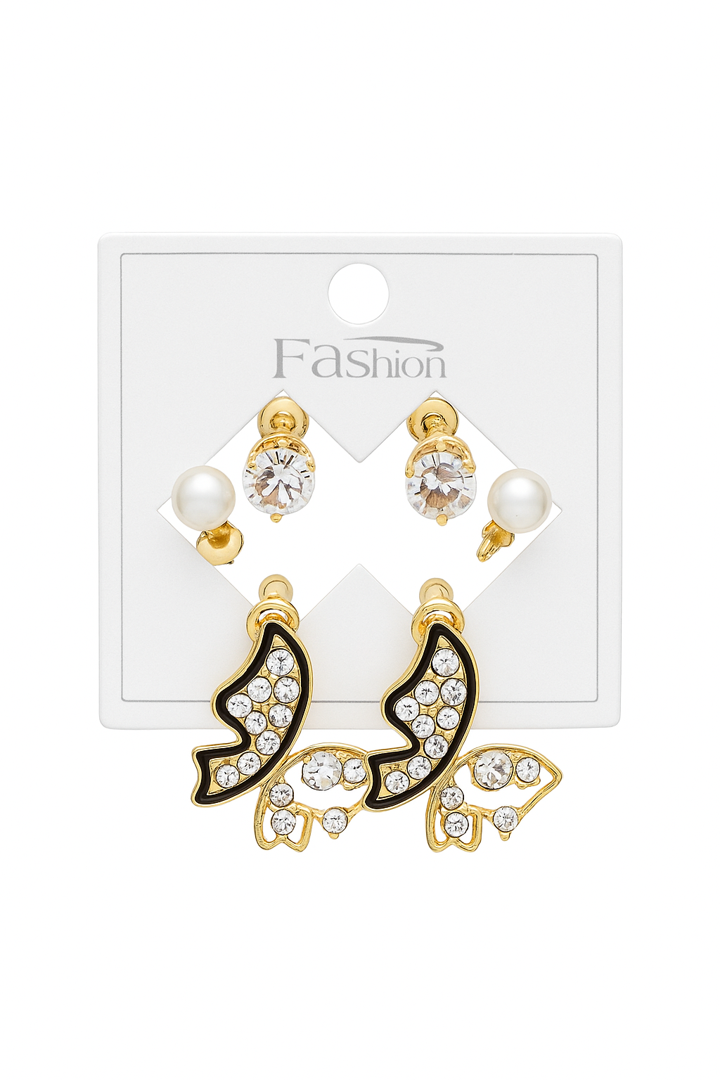 triple Elegant Crystal & Pearl Dual-Style Drop Earrings